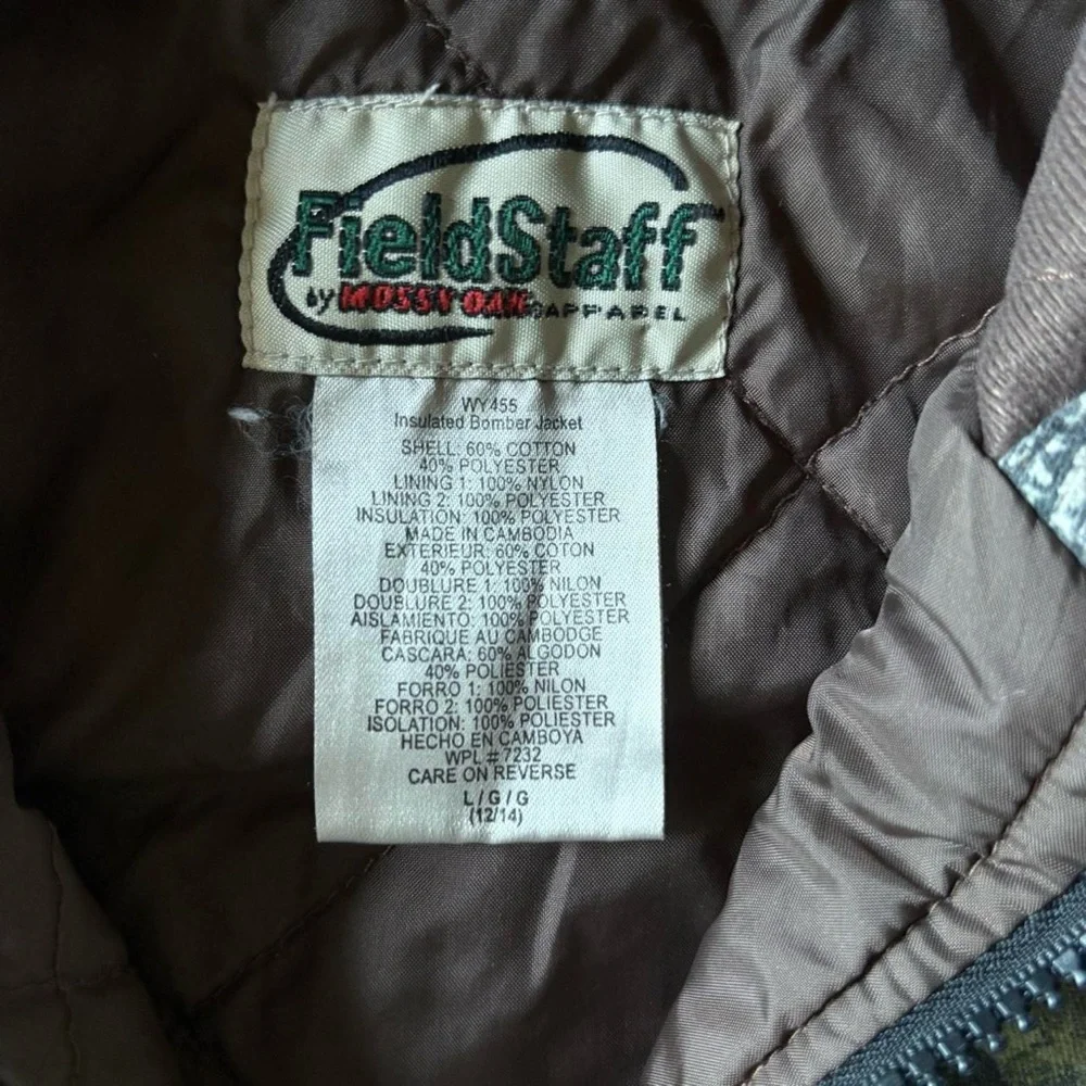y2k Field Staff by Mossy Oak Bomber Jacket 17.5 x 22